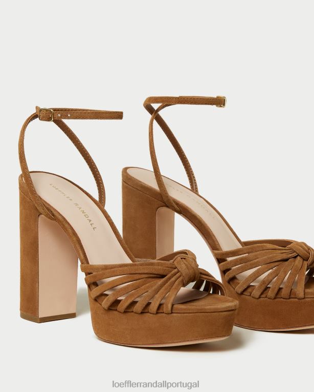 Loeffler Randall mulheres sandália plataforma rivka nó sapato cacau FF0JR81