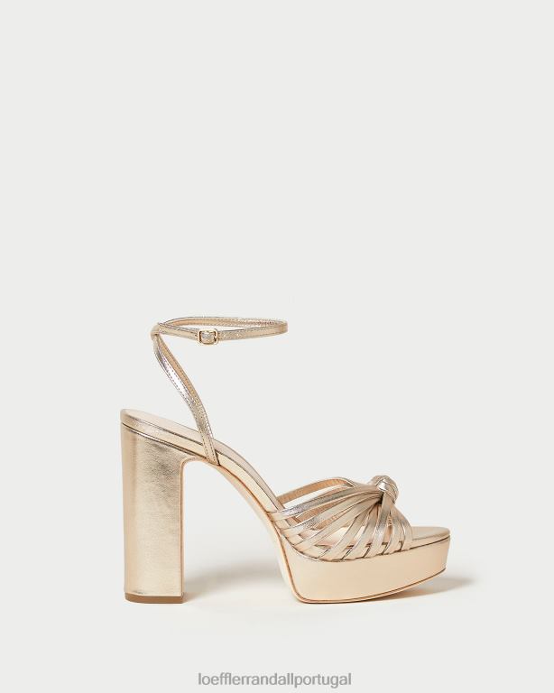 Loeffler Randall mulheres sandália plataforma rivka nó sapato champanhe FF0JR27