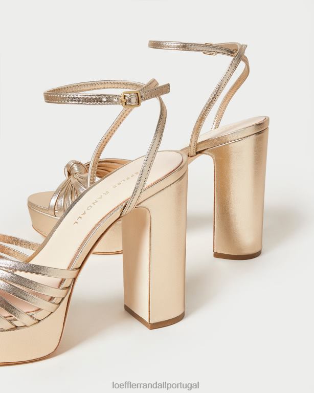 Loeffler Randall mulheres sandália plataforma rivka nó sapato champanhe FF0JR27
