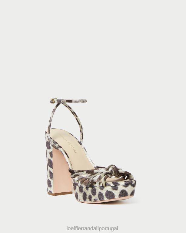 Loeffler Randall mulheres sandália plataforma rivka nó sapato leopardo FF0JR98