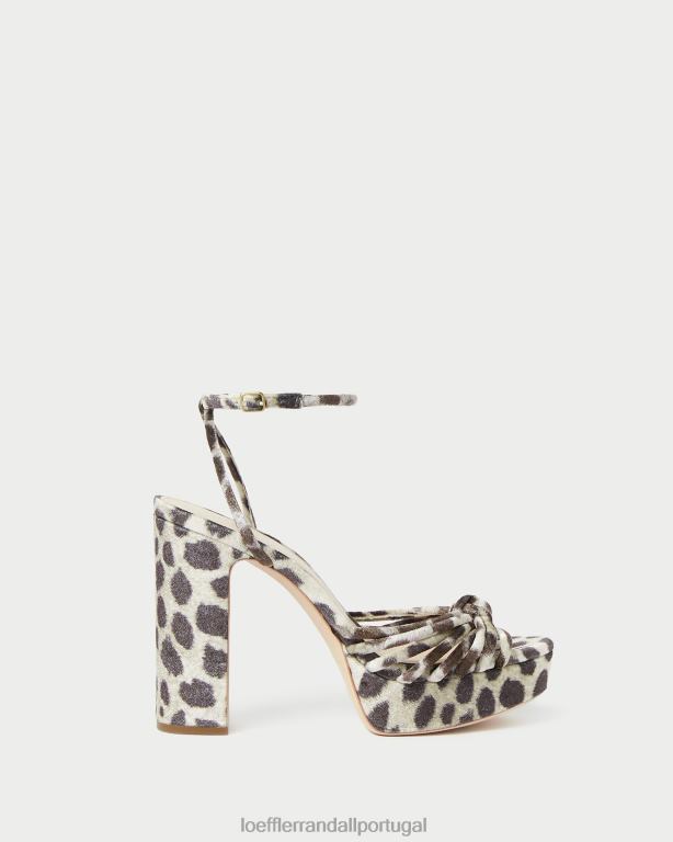 Loeffler Randall mulheres sandália plataforma rivka nó sapato leopardo FF0JR98