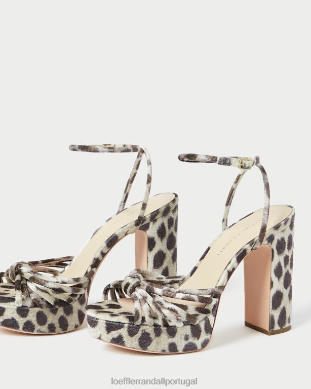 Loeffler Randall mulheres sandália plataforma rivka nó sapato leopardo FF0JR98
