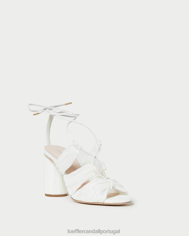 Loeffler Randall mulheres sandália teresa plissada com cadarço sapato pérola FF0JR83