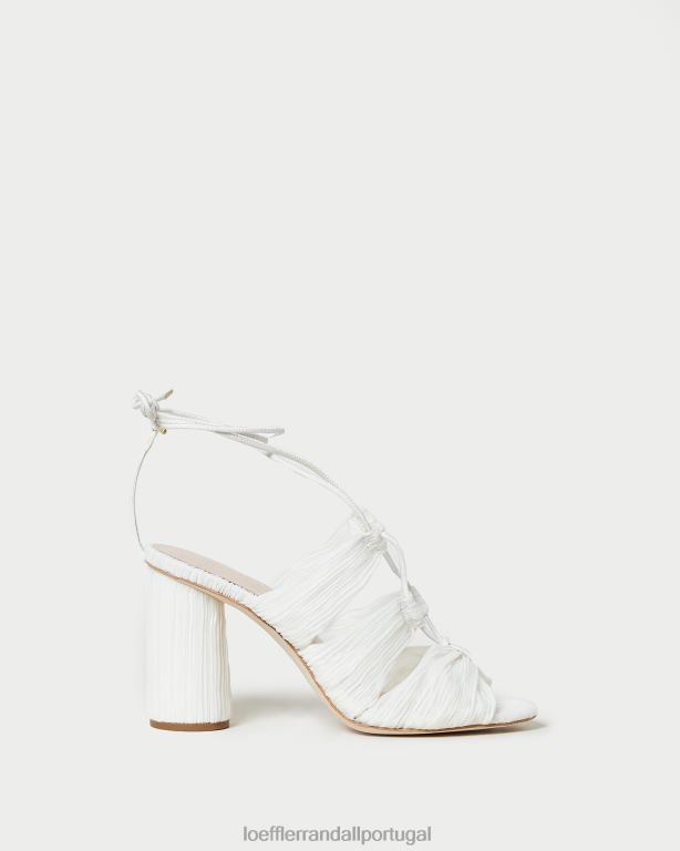 Loeffler Randall mulheres sandália teresa plissada com cadarço sapato pérola FF0JR83