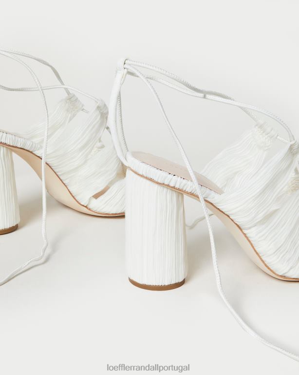 Loeffler Randall mulheres sandália teresa plissada com cadarço sapato pérola FF0JR83