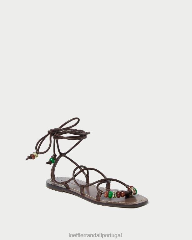 Loeffler Randall mulheres sandália colleen com amarração sapato chocolate FF0JR134