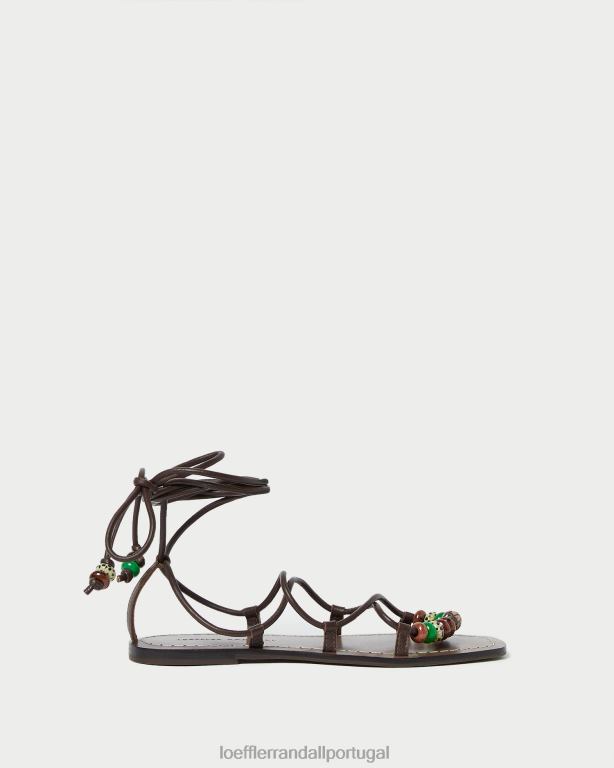 Loeffler Randall mulheres sandália colleen com amarração sapato chocolate FF0JR134