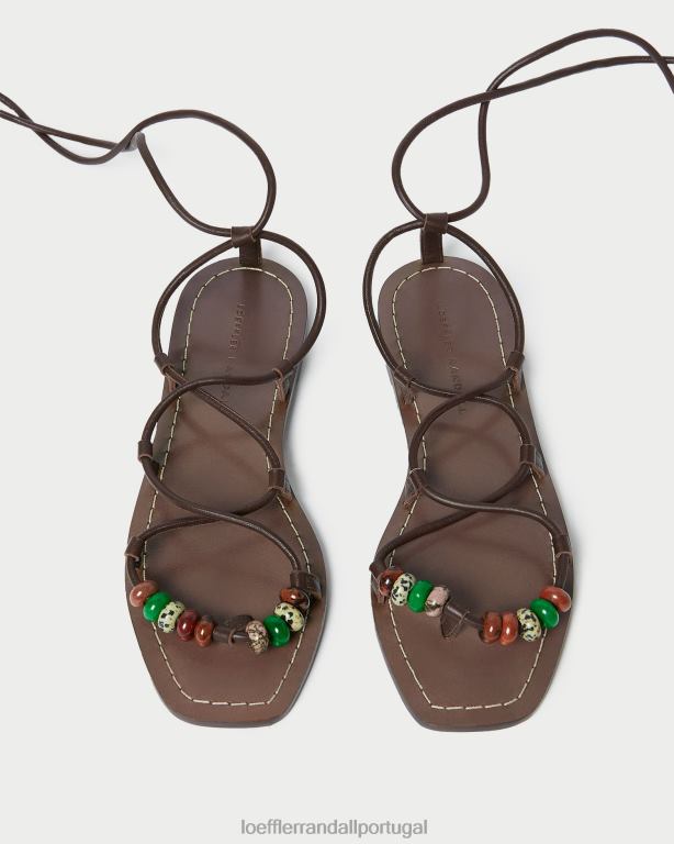 Loeffler Randall mulheres sandália colleen com amarração sapato chocolate FF0JR134