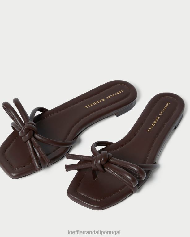 Loeffler Randall mulheres sandália hadley com laço sapato chocolate FF0JR130