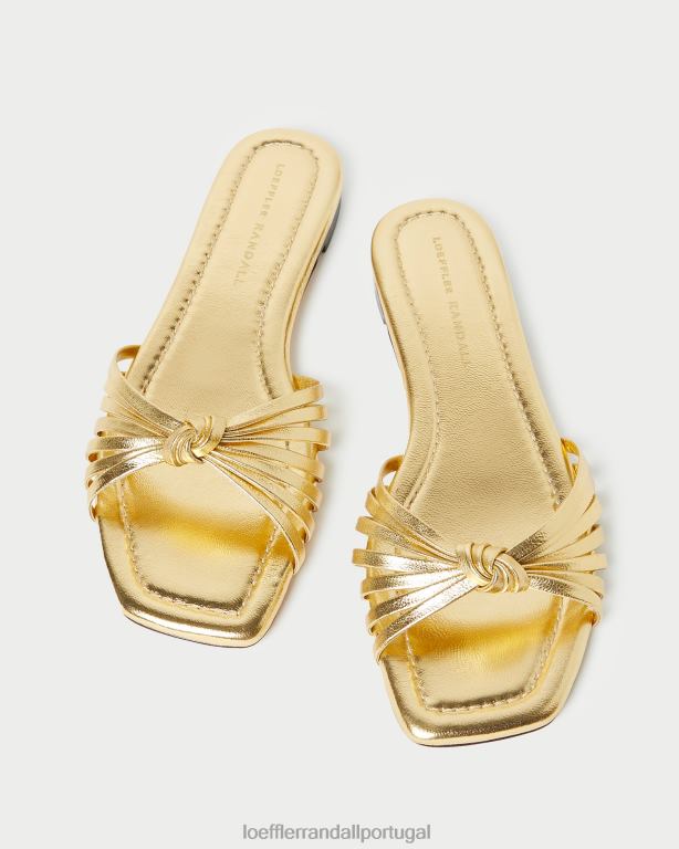 Loeffler Randall mulheres sandália izzie nó sapato ouro FF0JR127