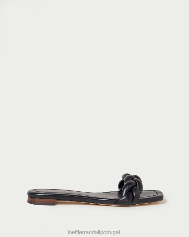 Loeffler Randall mulheres sandália jackson trançada sapato preto FF0JR117