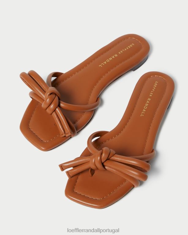 Loeffler Randall mulheres sandália marrom com laço hadley sapato madeira FF0JR119