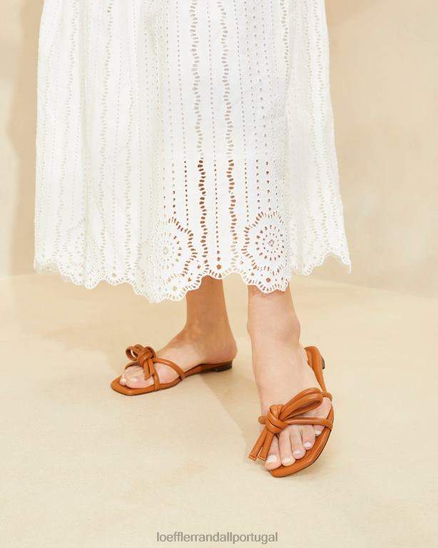 Loeffler Randall mulheres sandália marrom com laço hadley sapato madeira FF0JR119