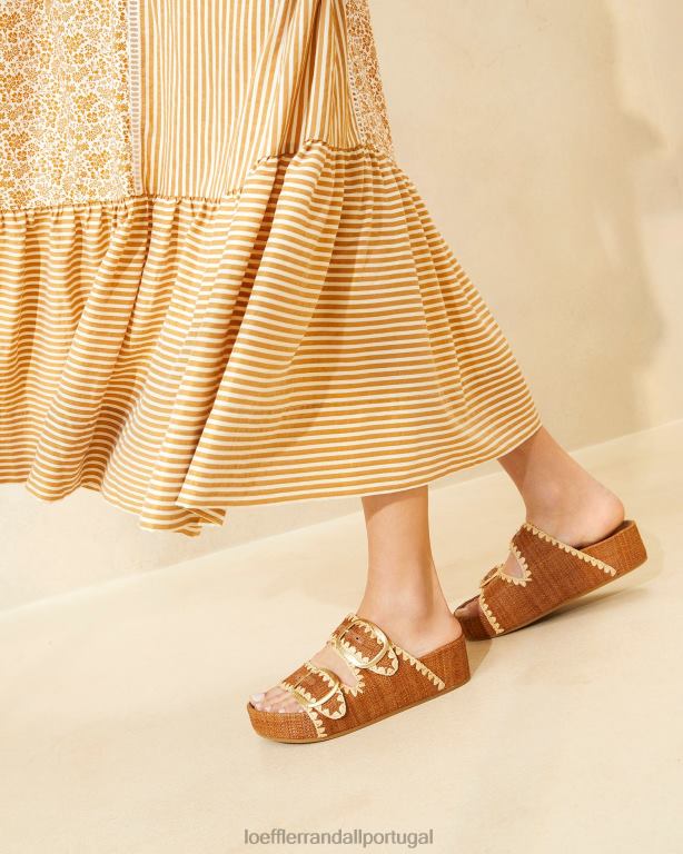Loeffler Randall mulheres sandália marrom theo sapato cuona/natural FF0JR121