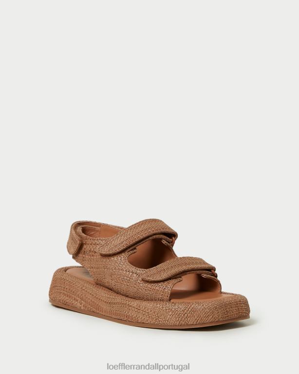 Loeffler Randall mulheres sandália plataforma blaise ráfia sapato marrom FF0JR110