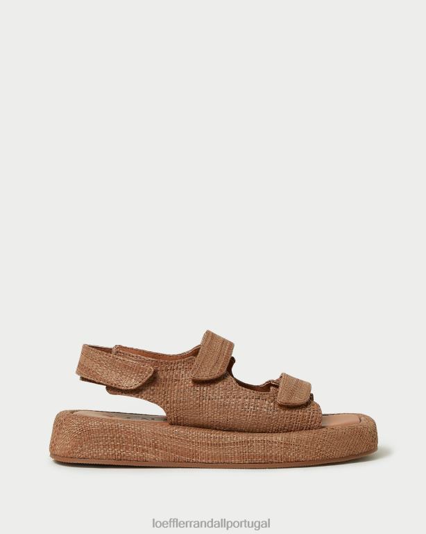Loeffler Randall mulheres sandália plataforma blaise ráfia sapato marrom FF0JR110