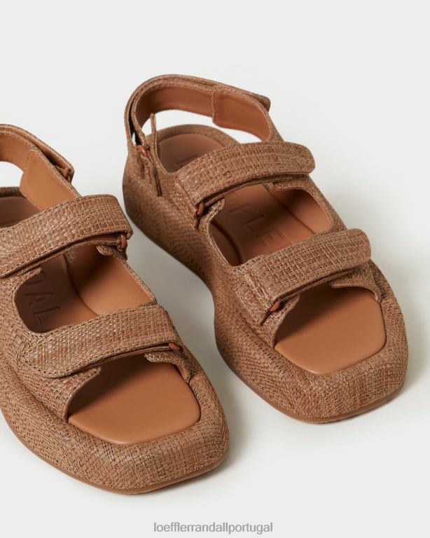 Loeffler Randall mulheres sandália plataforma blaise ráfia sapato marrom FF0JR110