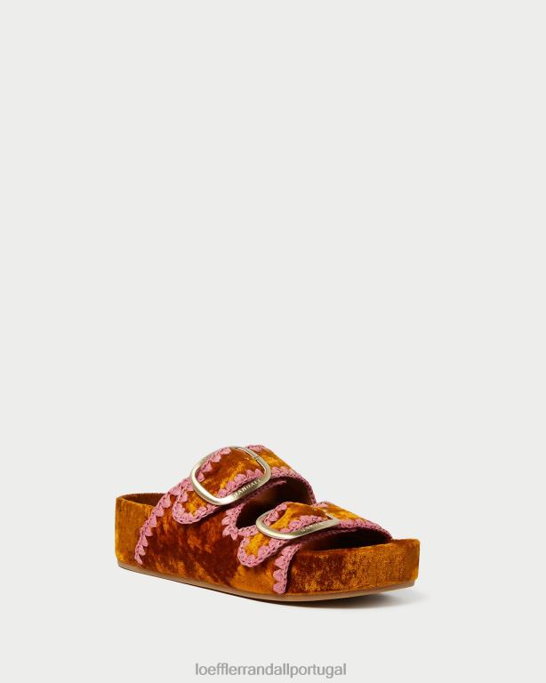 Loeffler Randall mulheres sandália theo com palmilha sapato ocre/blush FF0JR126