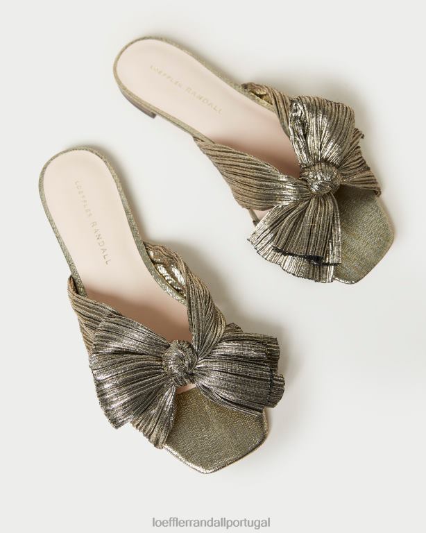 Loeffler Randall mulheres slide de arco daphne sapato ouro escuro FF0JR115
