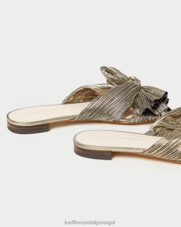Loeffler Randall mulheres slide de arco daphne sapato ouro escuro FF0JR115