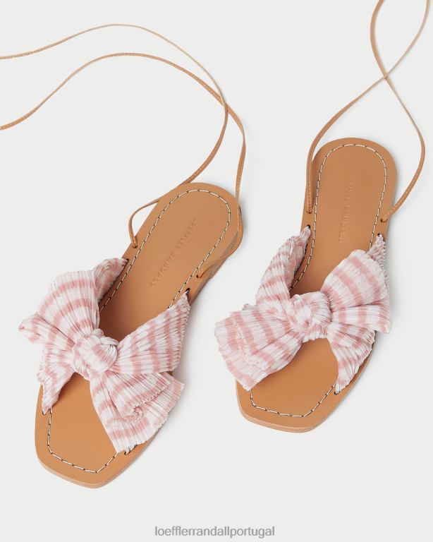 Loeffler Randall mulheres slide de arco de peônia sapato guingão rosa suave FF0JR131