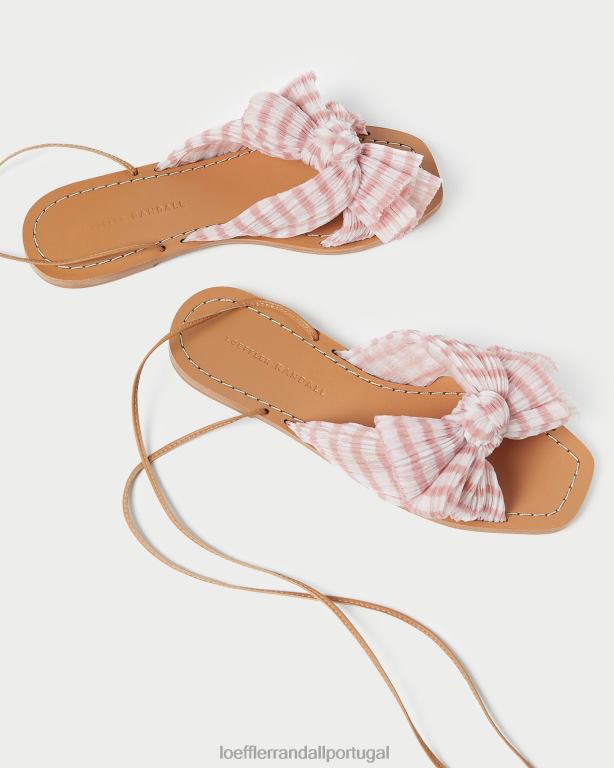 Loeffler Randall mulheres slide de arco de peônia sapato guingão rosa suave FF0JR131